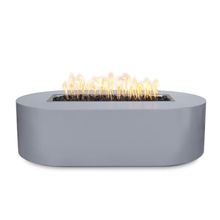 The Outdoor Plus 60 Rectangular Bispo Fire Pit - Powder Coated Metal - Gray - Match Lit - Natural Gas OPT-BSPPC60-GRY-NG
